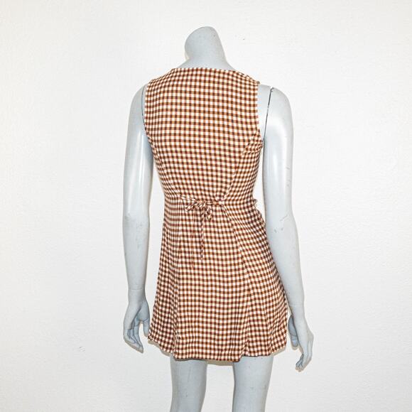 Reformation Brown and White Checkered Mini Dress - Picture 3 of 12